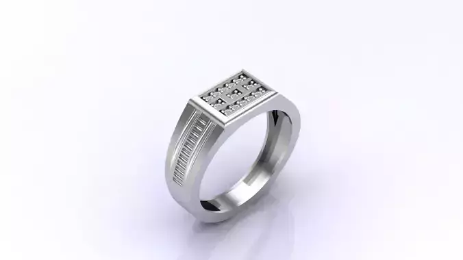 Print Ready STL 3DM  Gents Rings Diamond Men Ring 