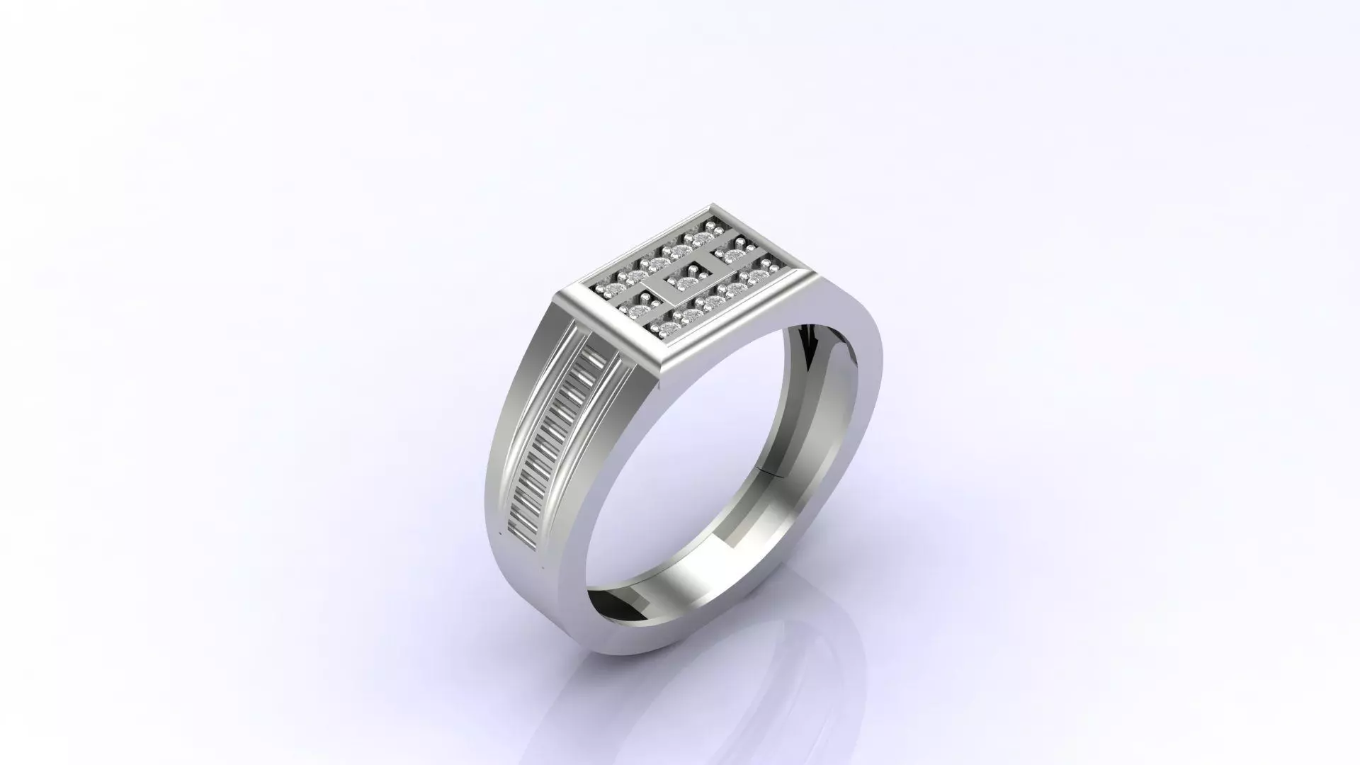 Print Ready STL 3DM Gents Rings Diamond Men Ring 3D print model_0