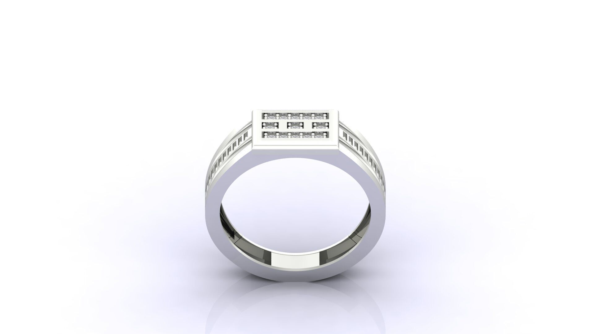 Print Ready STL 3DM Gents Rings Diamond Men Ring 3D print model_1