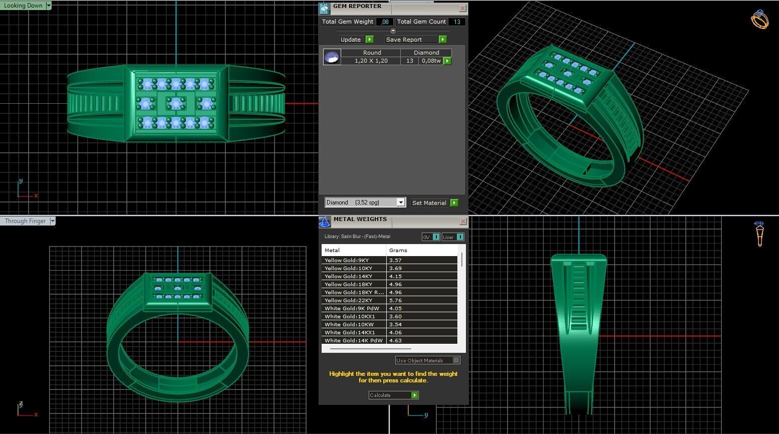 Print Ready STL 3DM Gents Rings Diamond Men Ring 3D print model_6