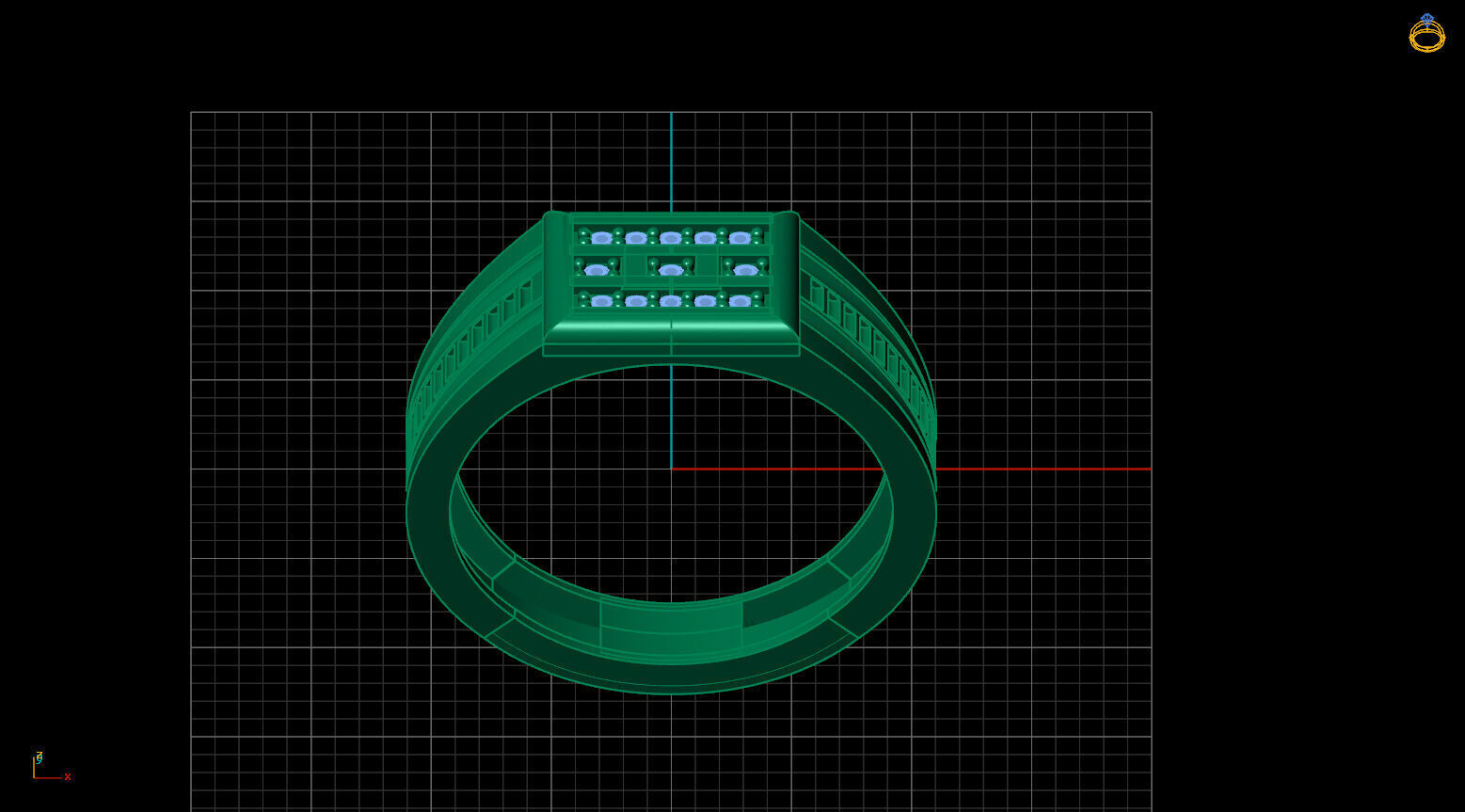 Print Ready STL 3DM Gents Rings Diamond Men Ring 3D print model_3