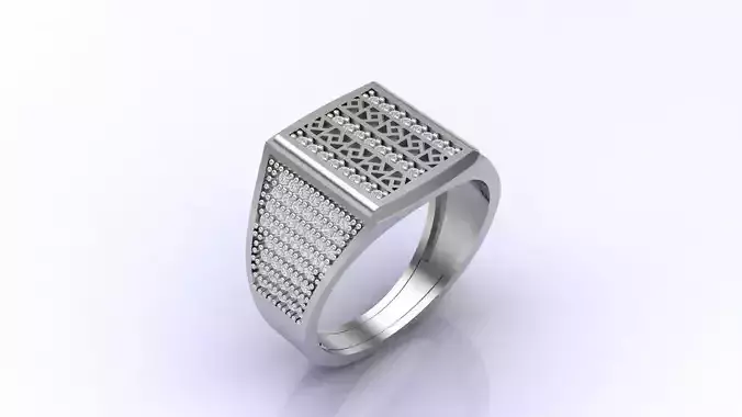 Print Ready STL 3DM  Gents Rings Diamond Men Ring 