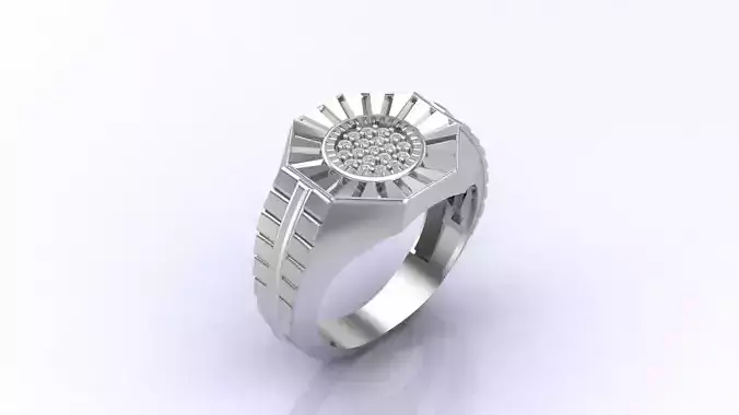 Print Ready STL 3DM  Gents Rings Diamond Men Ring 