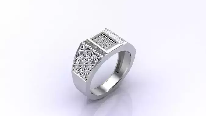 Print Ready STL 3DM  Gents Rings Diamond Men Ring 
