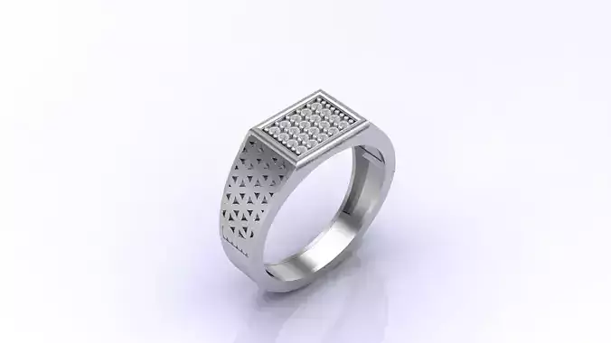 Print Ready STL 3DM  Gents Rings Diamond Men Ring 