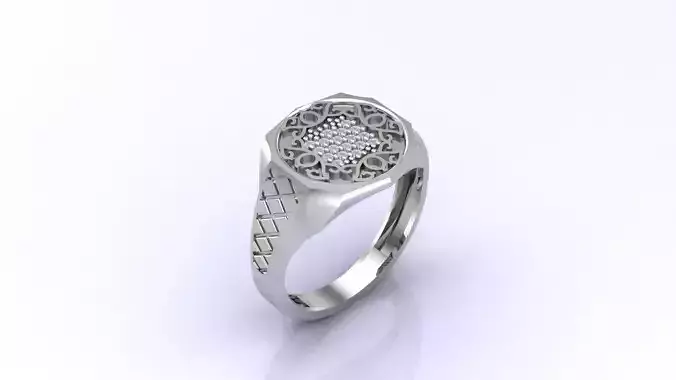Print Ready STL 3DM  Gents Rings Diamond Men Ring 