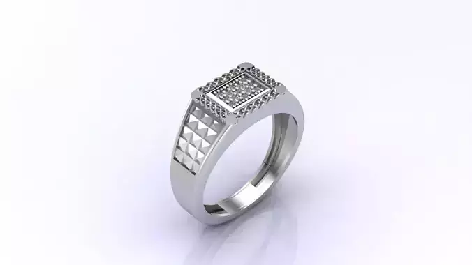 Print Ready STL 3DM  Gents Rings Diamond Men Ring 