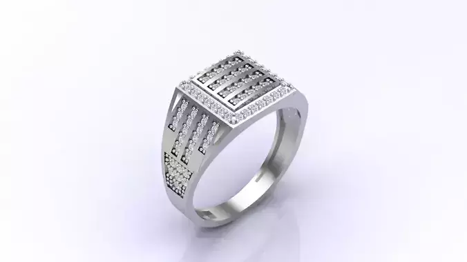 Print Ready STL 3DM  Gents Rings Diamond Men Ring  3D print model