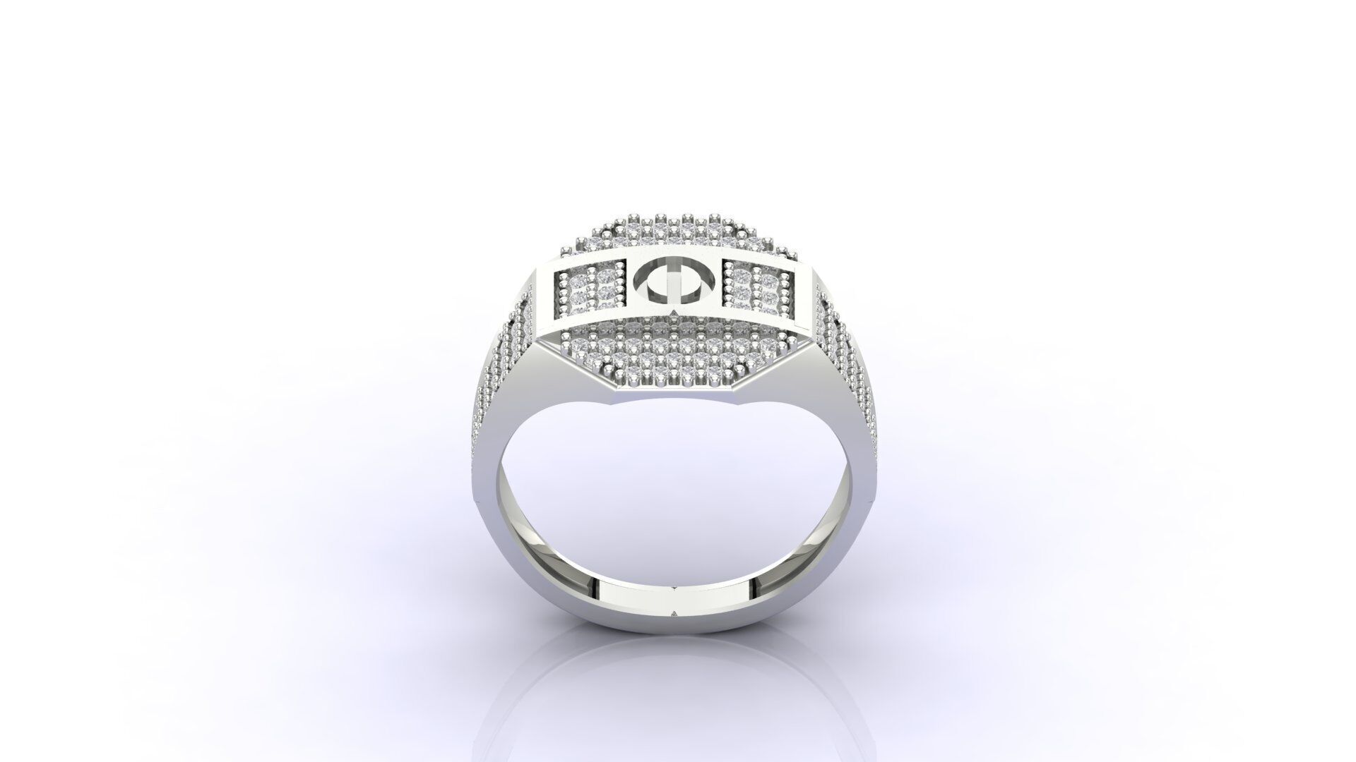 Print Ready STL 3DM  Gents Rings Diamond Men Ring  3D print model_1