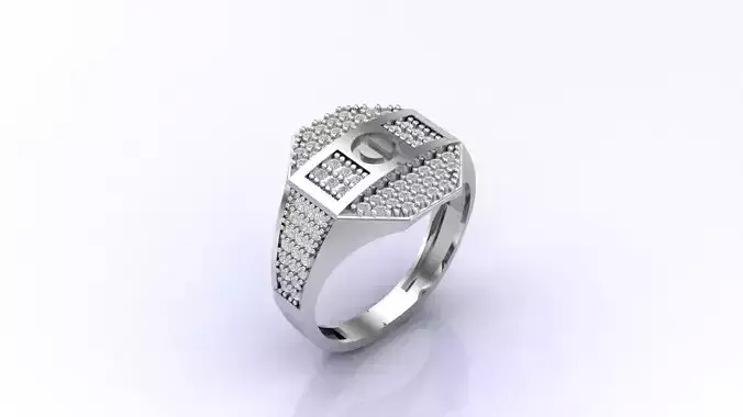 Print Ready STL 3DM  Gents Rings Diamond Men Ring 