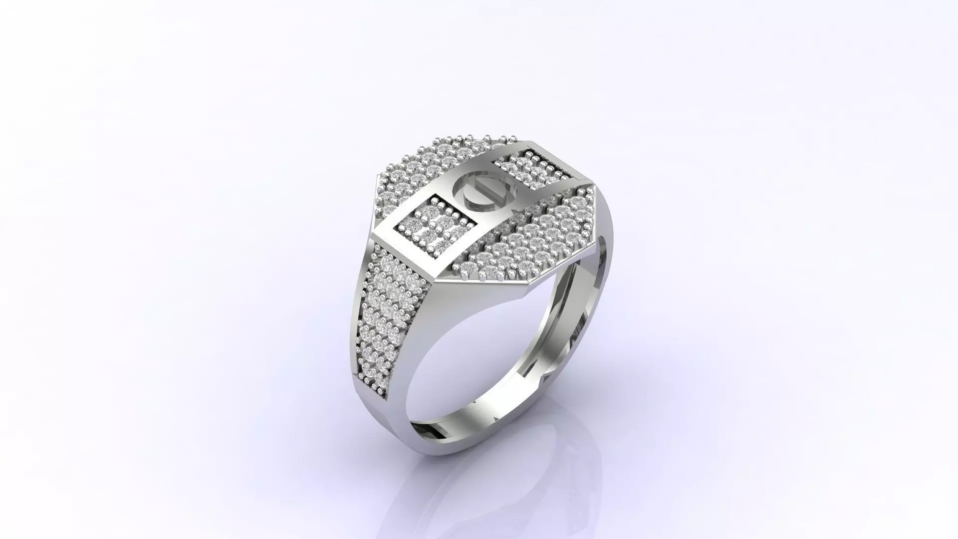 Print Ready STL 3DM  Gents Rings Diamond Men Ring  3D print model_0