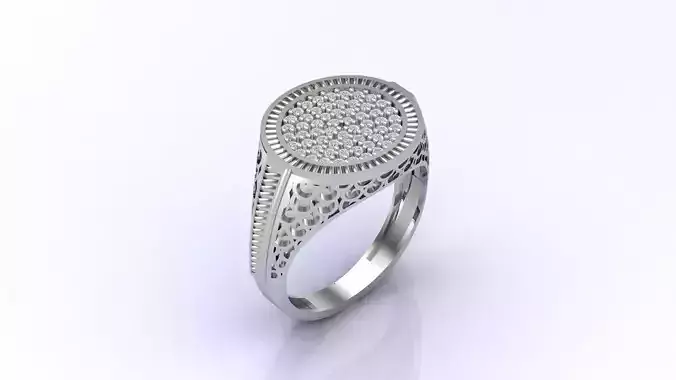Print Ready STL 3DM  Gents Rings Diamond Men Ring 