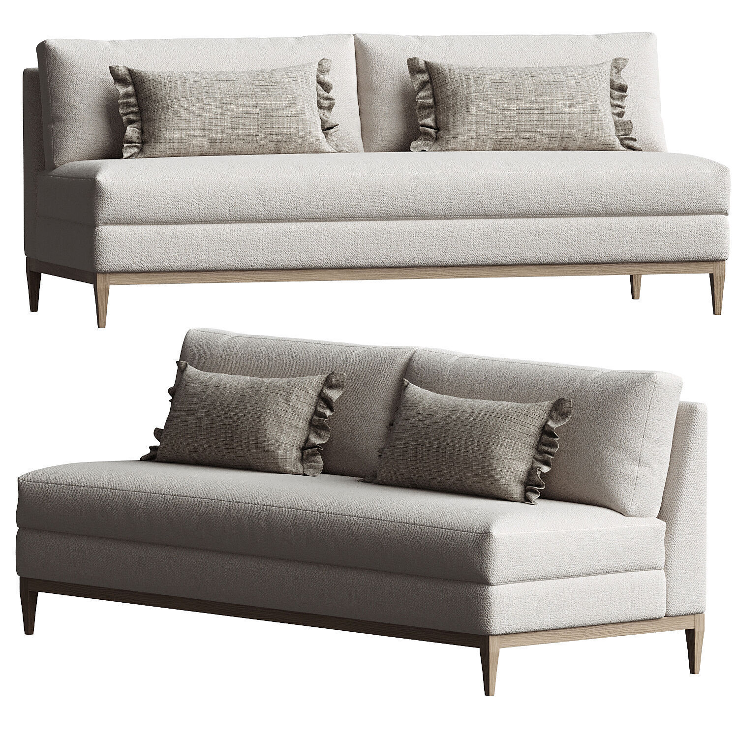 Barton Armless Sofa 3D model_1