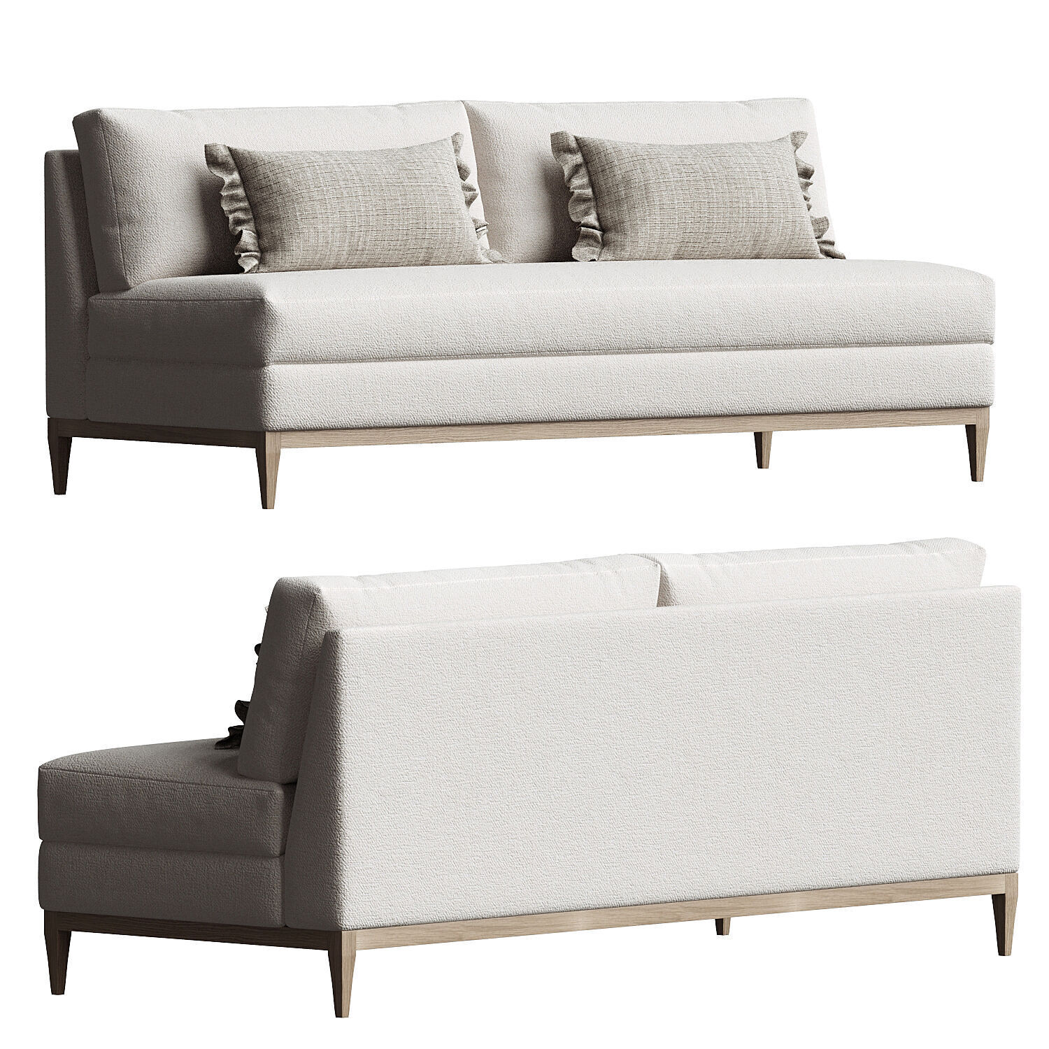 Barton Armless Sofa 3D model_2