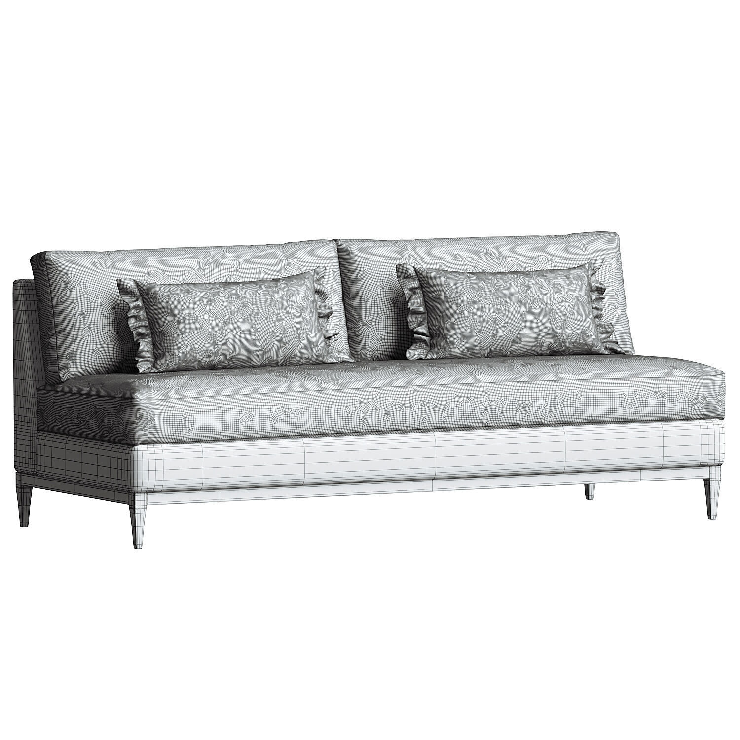 Barton Armless Sofa 3D model_3