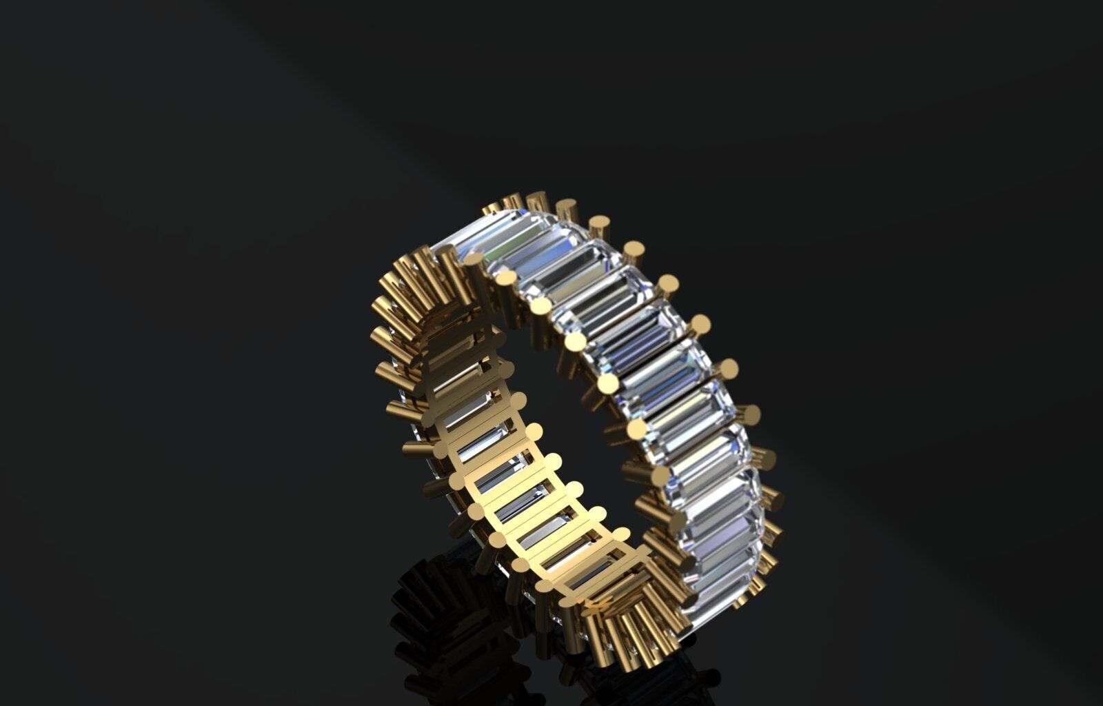 Baguette Full Eternity Ring 3D Model High Quality  3D print model_2