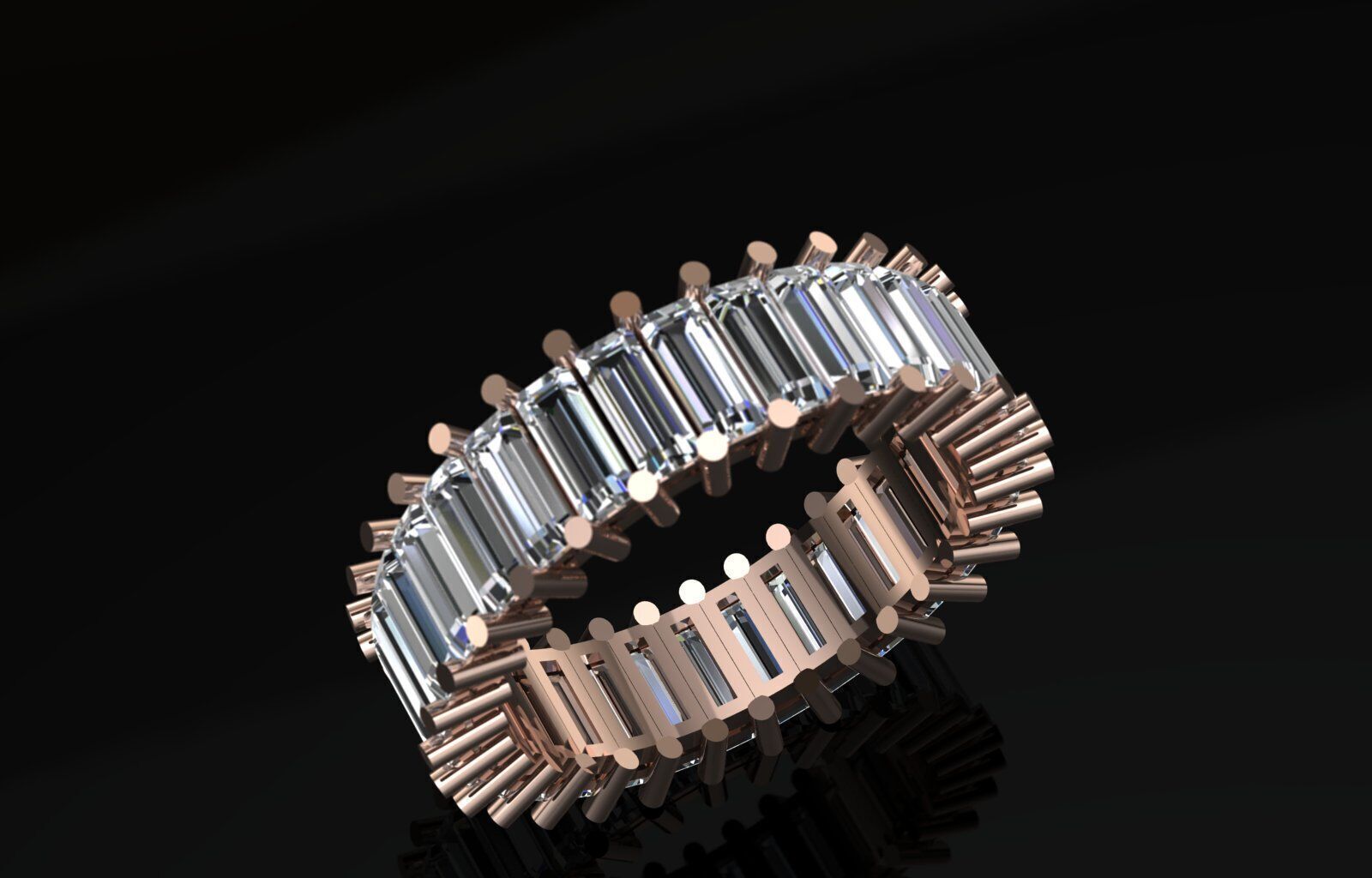 Baguette Full Eternity Ring 3D Model High Quality  3D print model_5