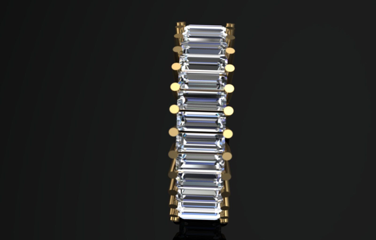Baguette Full Eternity Ring 3D Model High Quality  3D print model_3