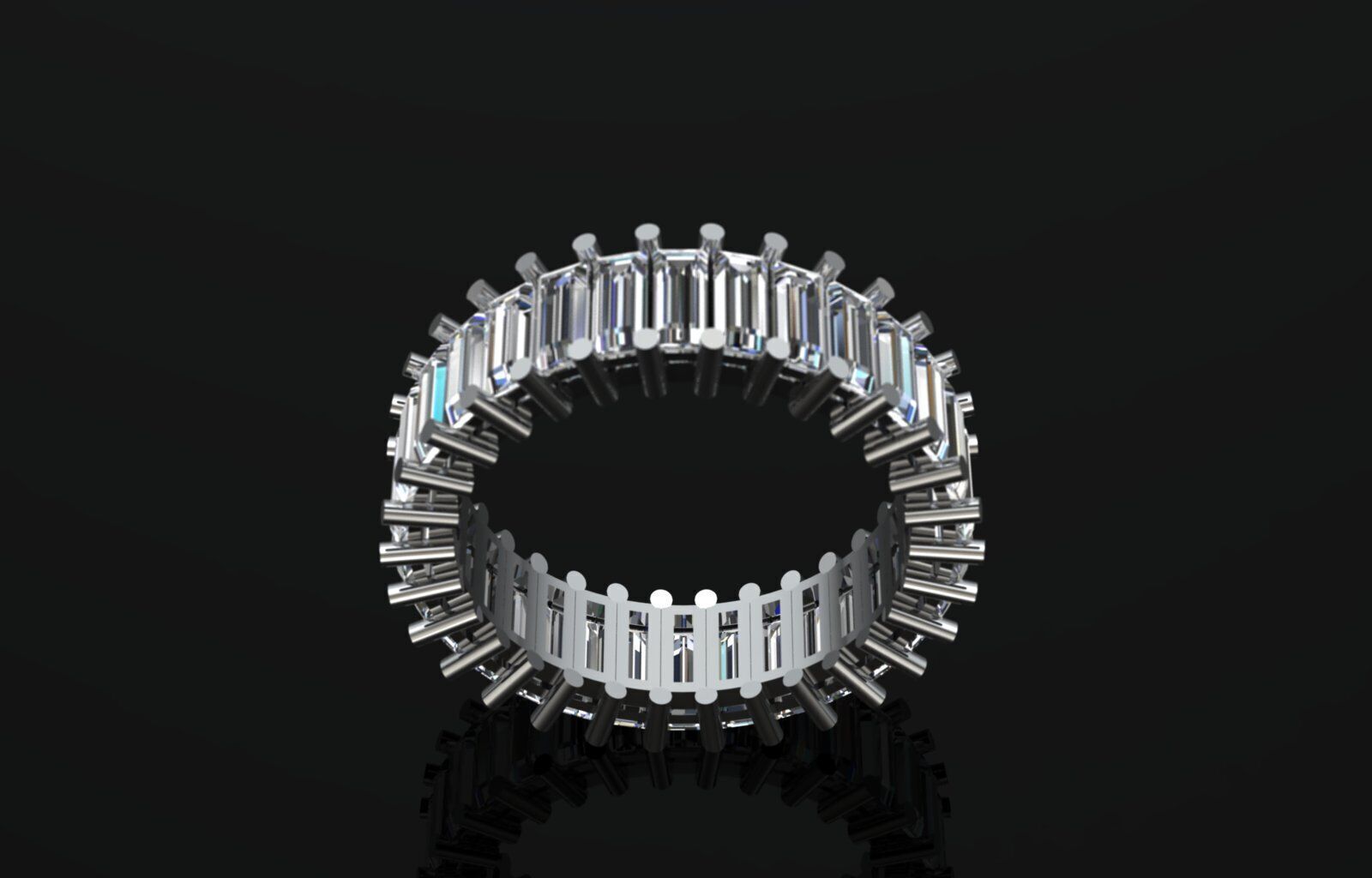 Baguette Full Eternity Ring 3D Model High Quality  3D print model_4