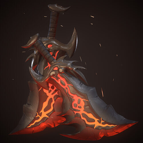 Mid Poly Melee Sword  Game Ready 3D Model  Blade Of Chaos  3D model
