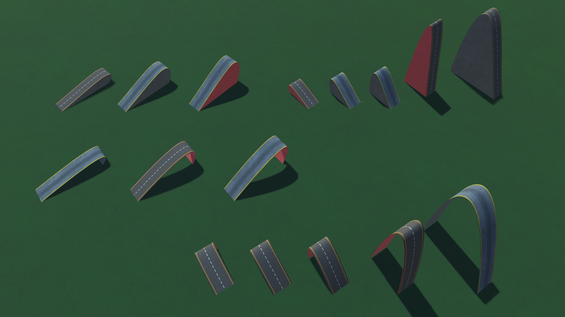 Car Stunt Ramps Mega Pack Low-poly 3D model_17