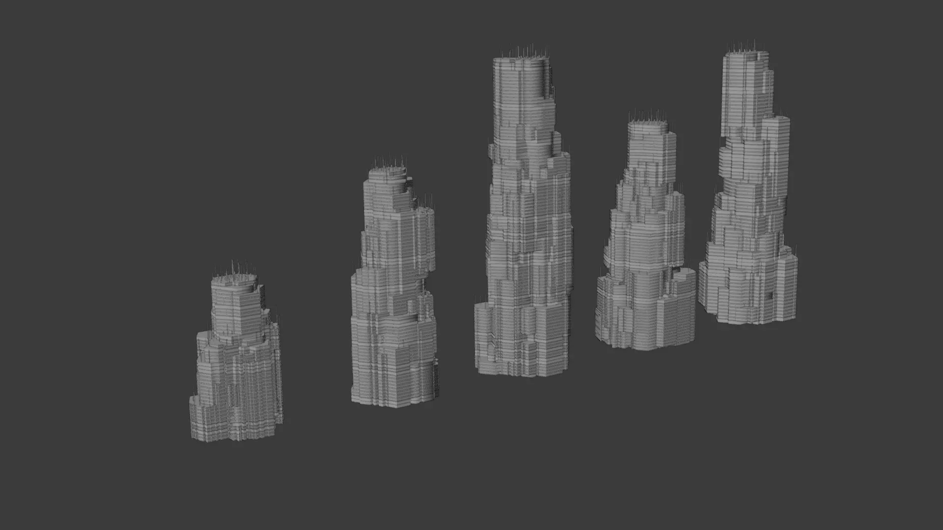 Buildings Asset - Hexagon Shaped 3D model_0