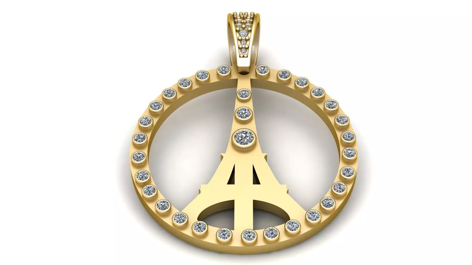 EIFFEL TOWER COIN PENDANT 3D PRINTABLE MODEL 3D print model