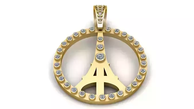 EIFFEL TOWER COIN PENDANT 3D PRINTABLE MODEL 3D print model
