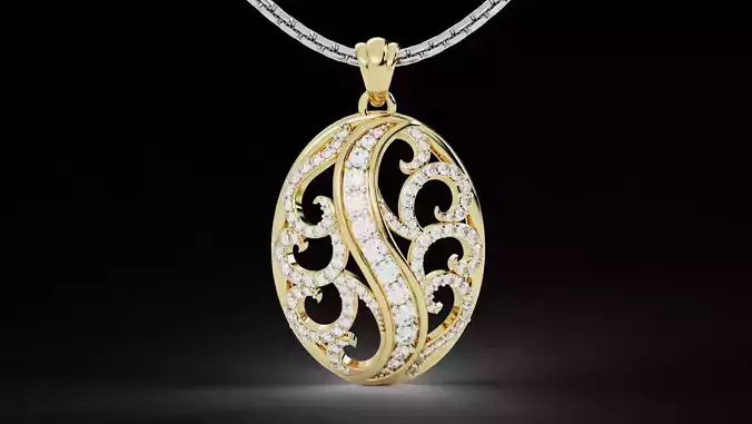 Filigree Diamond Pendant 2