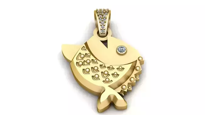CUTE FISH PENDANT 3D PRINTABLE MODEL 3D print model