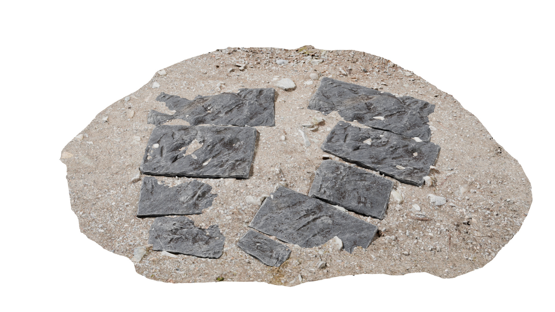 Slate Rock Slab Collection Low-poly 3D model_3