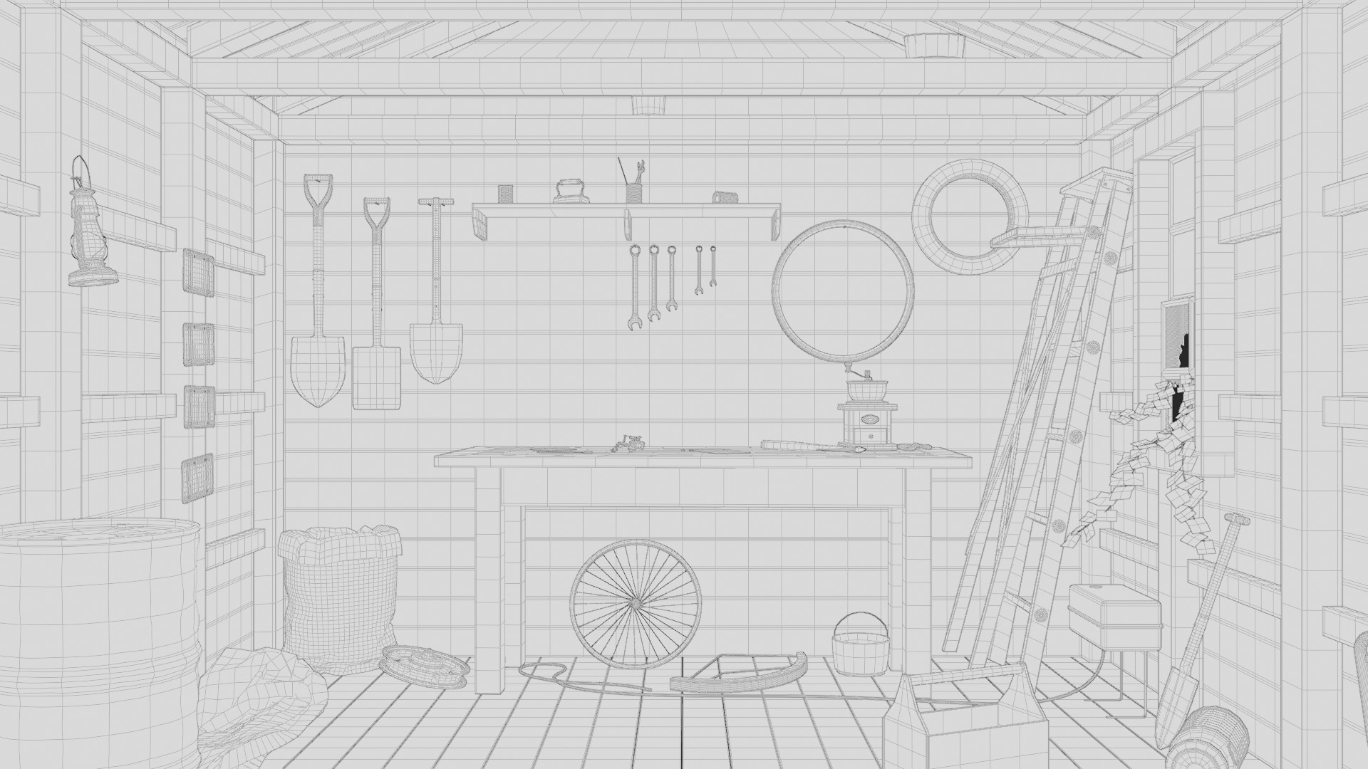 Old Tool Shed 3d Scene 3D model_13