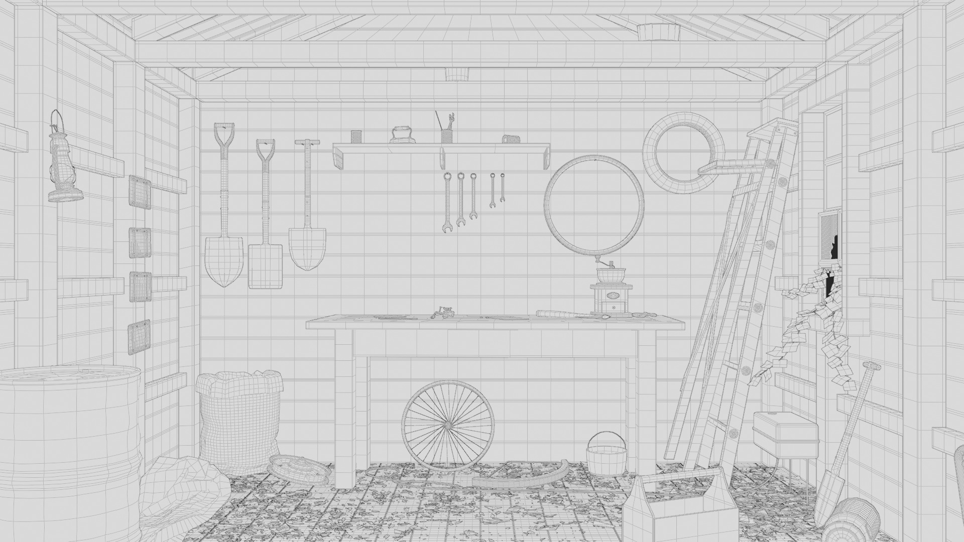 Old Tool Shed 3d Scene 3D model_8