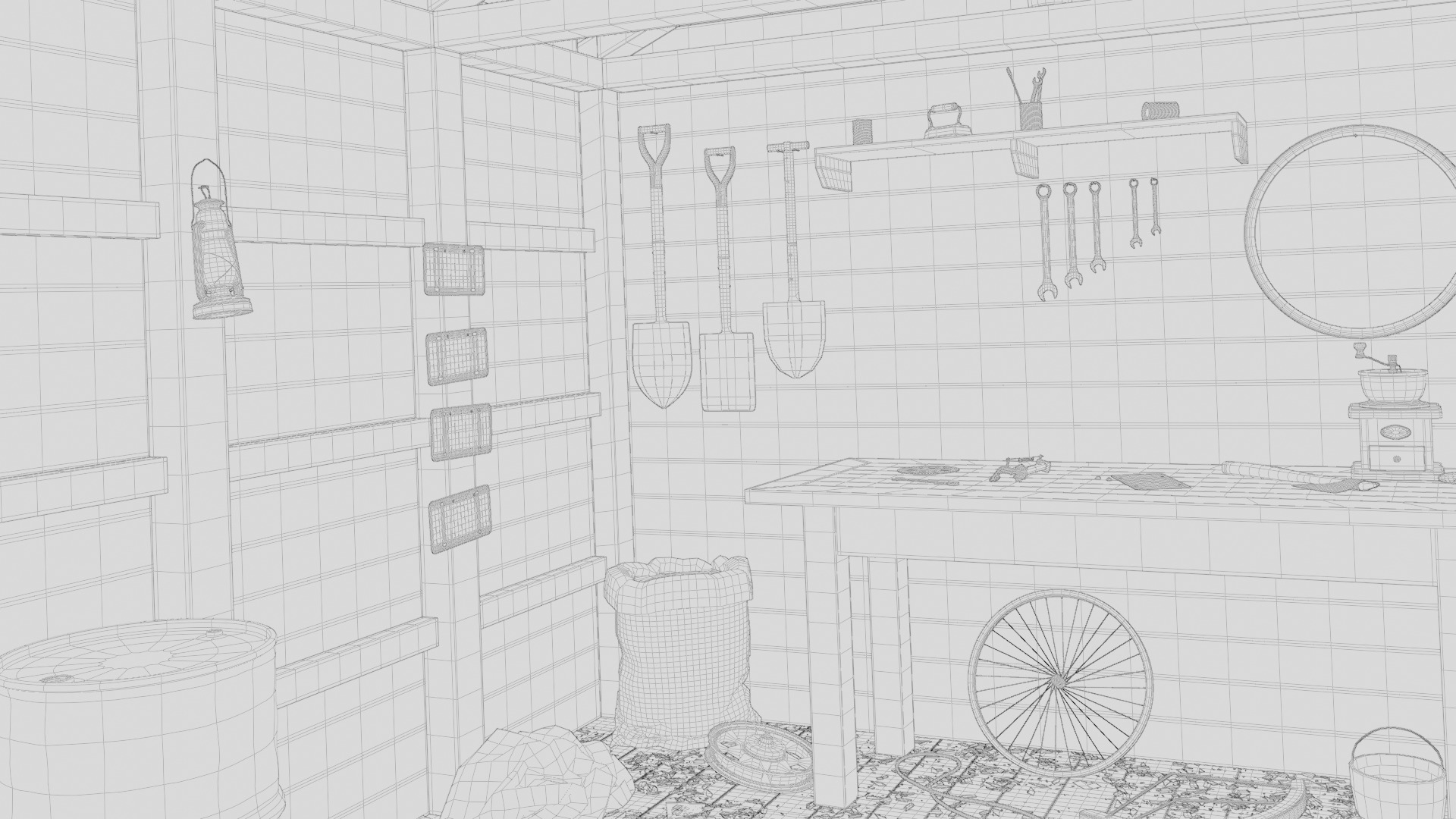 Old Tool Shed 3d Scene 3D model_7