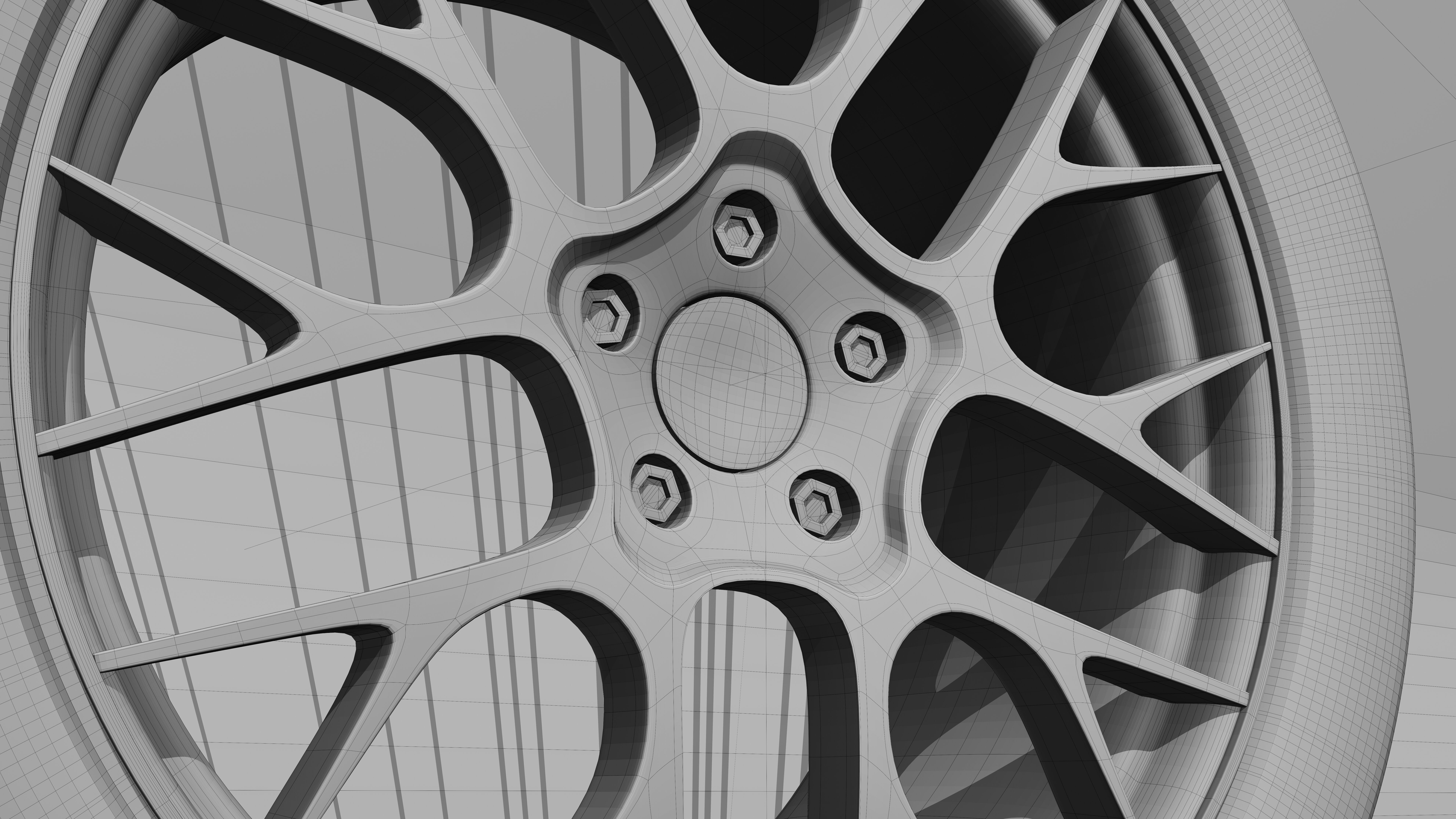 Porsche 911 992 RS Spyder Wheel 3D Model Low-poly 3D model_4