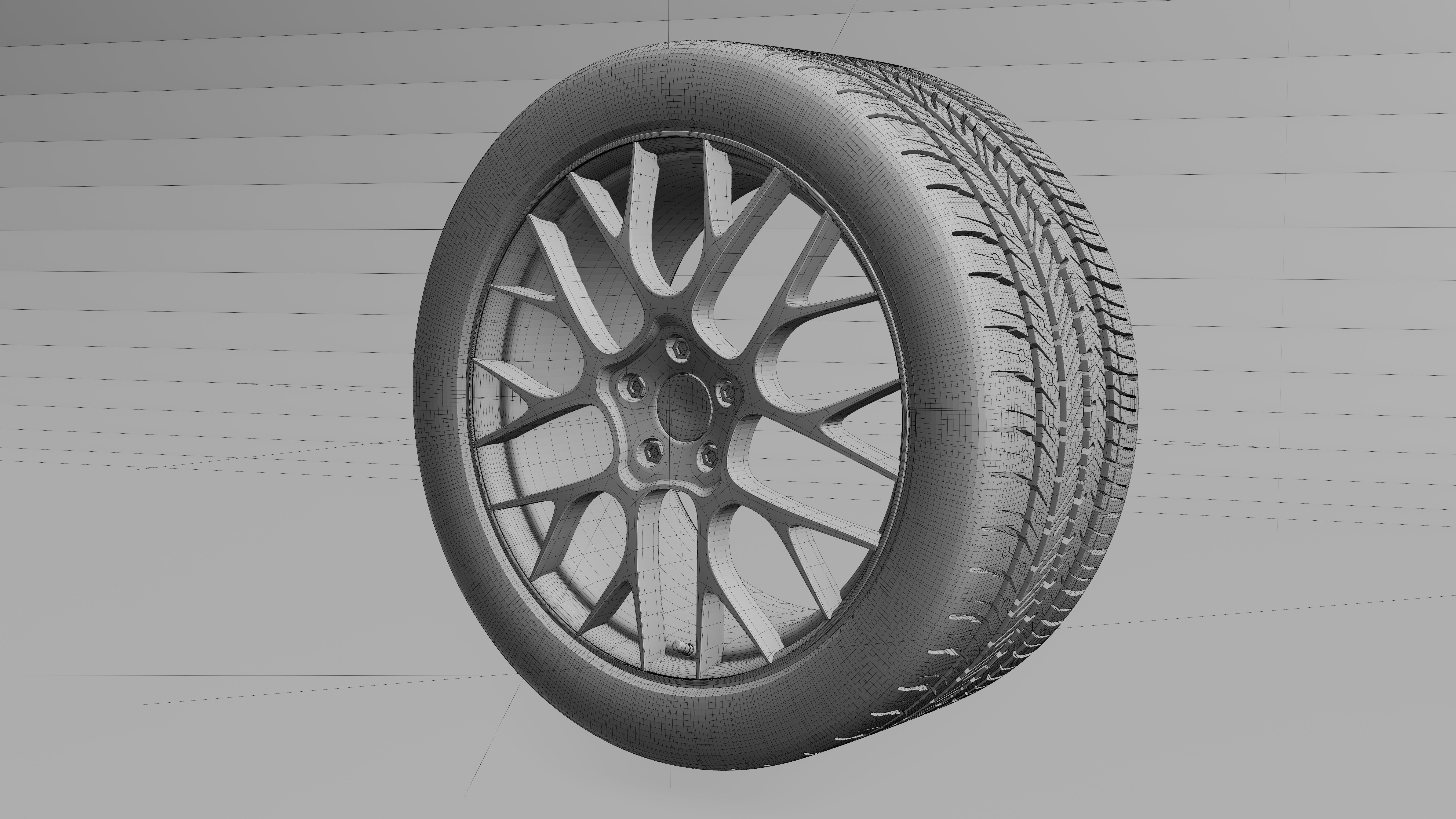 Porsche 911 992 RS Spyder Wheel 3D Model Low-poly 3D model_5