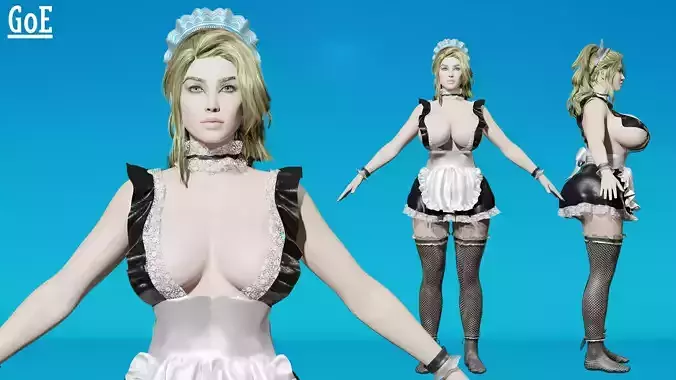 Maid Girl  NSFW Rigged Model