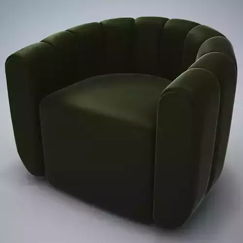 Fitz channeled green velvet swivel chair HD