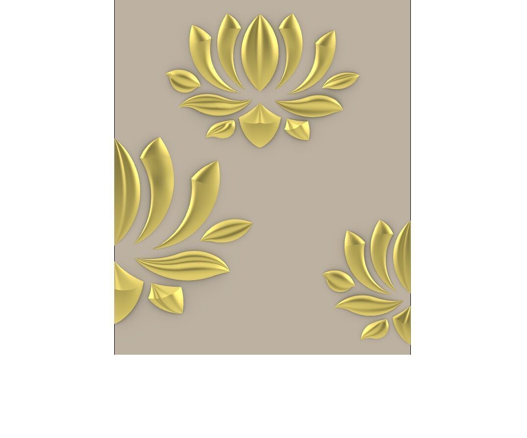 3D LOTUS WALLART 3D model_1