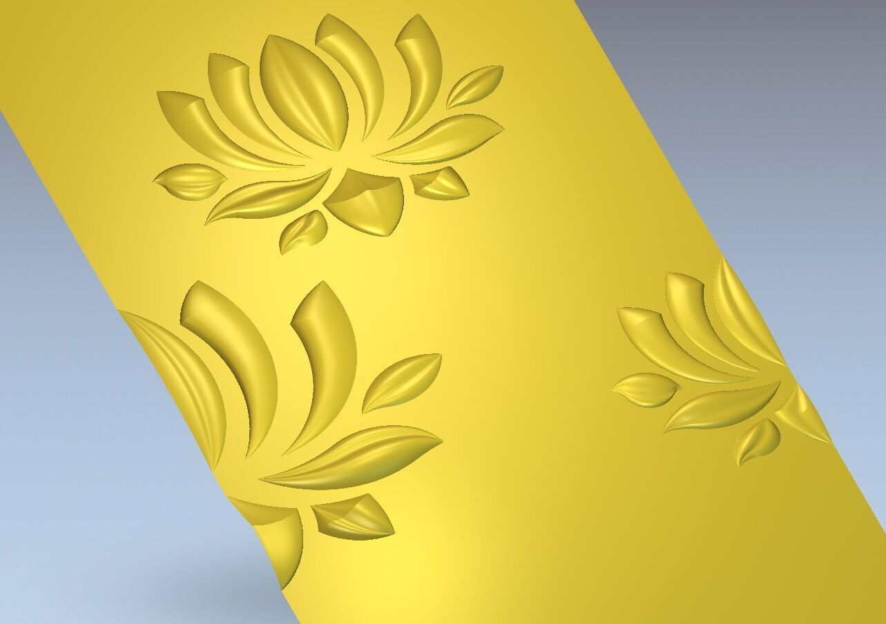 3D LOTUS WALLART 3D model_2