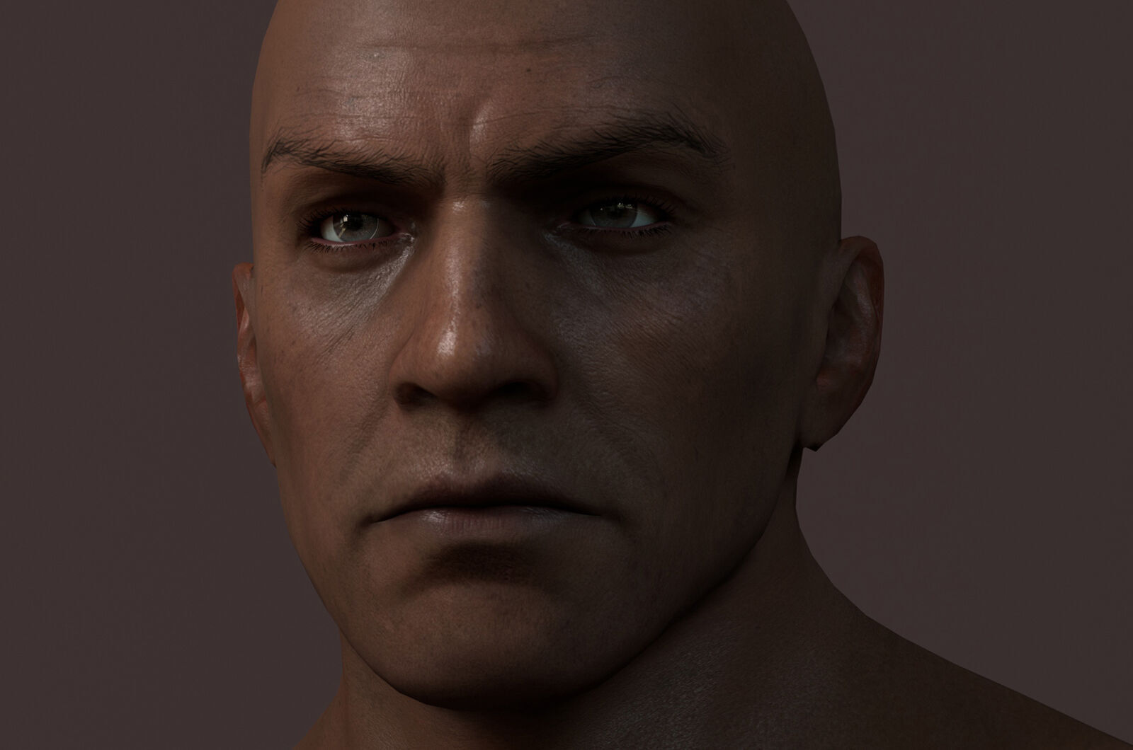 Male Base Muscle Rig Low-poly 3D model_9