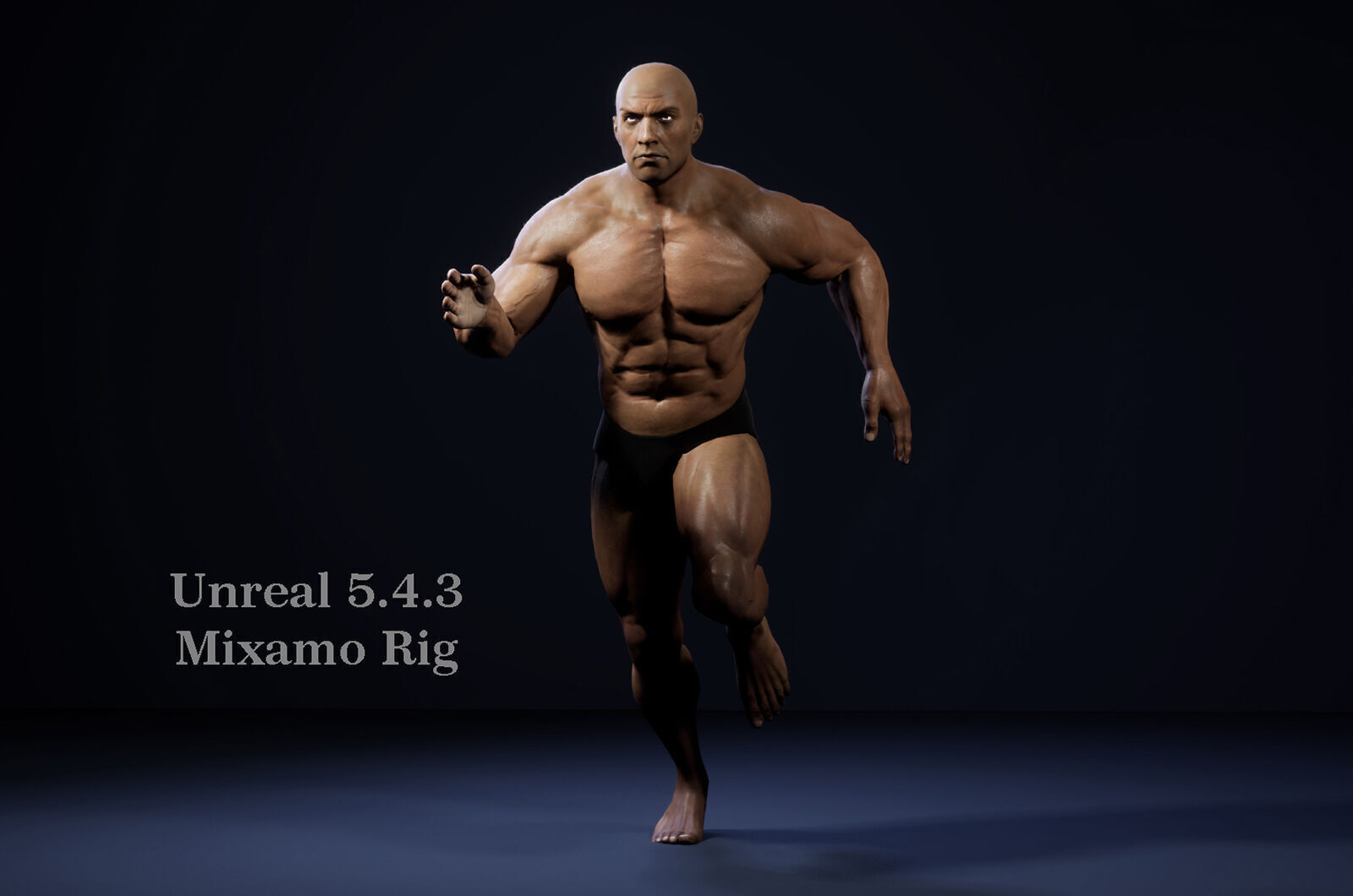 Male Base Muscle Rig Low-poly 3D model_19