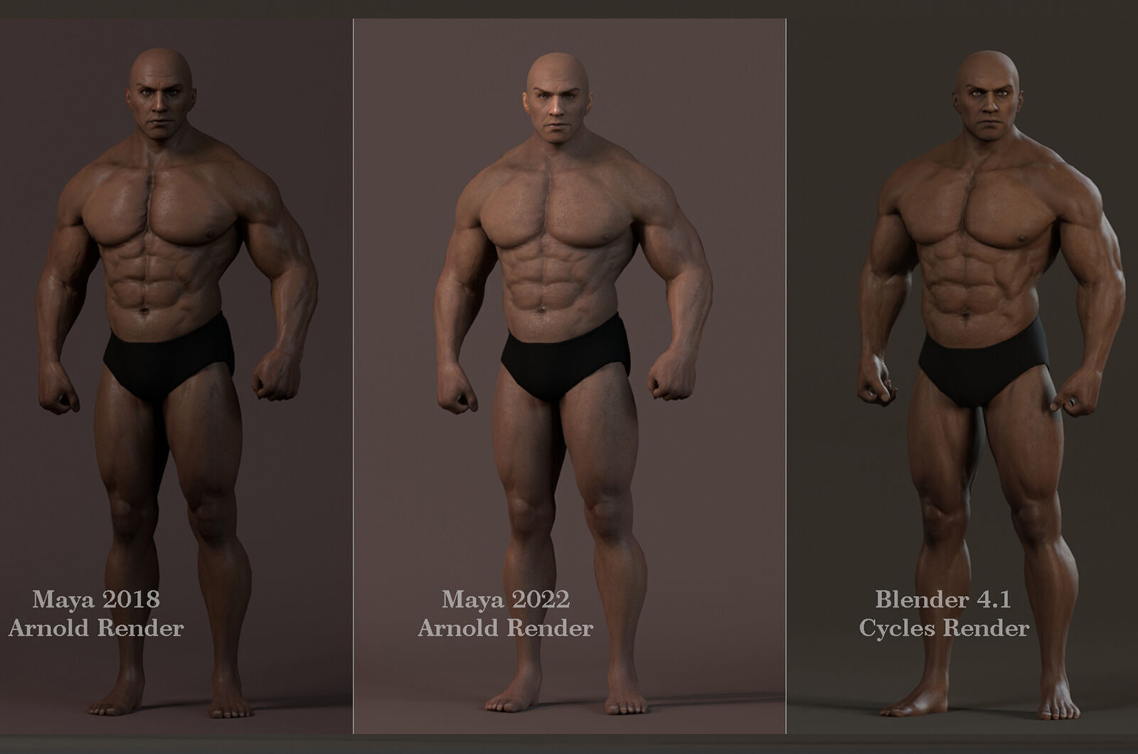Male Base Muscle Rig Low-poly 3D model_16