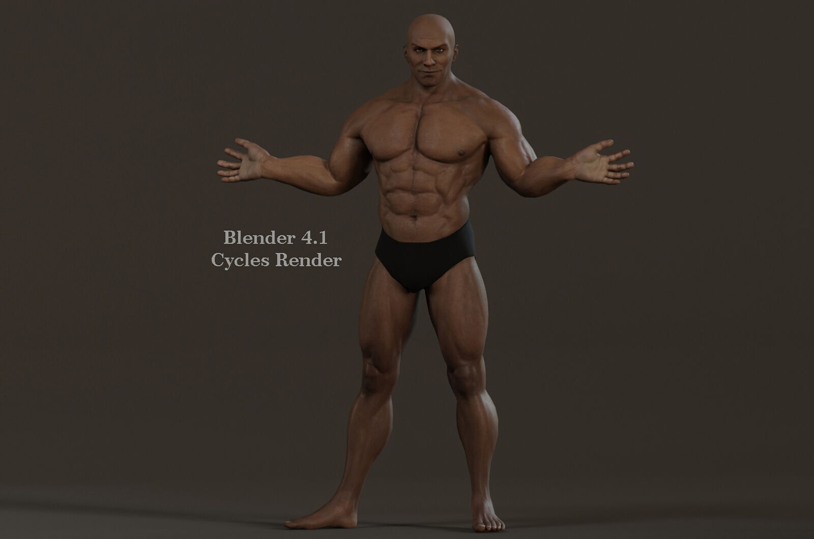 Male Base Muscle Rig Low-poly 3D model_12