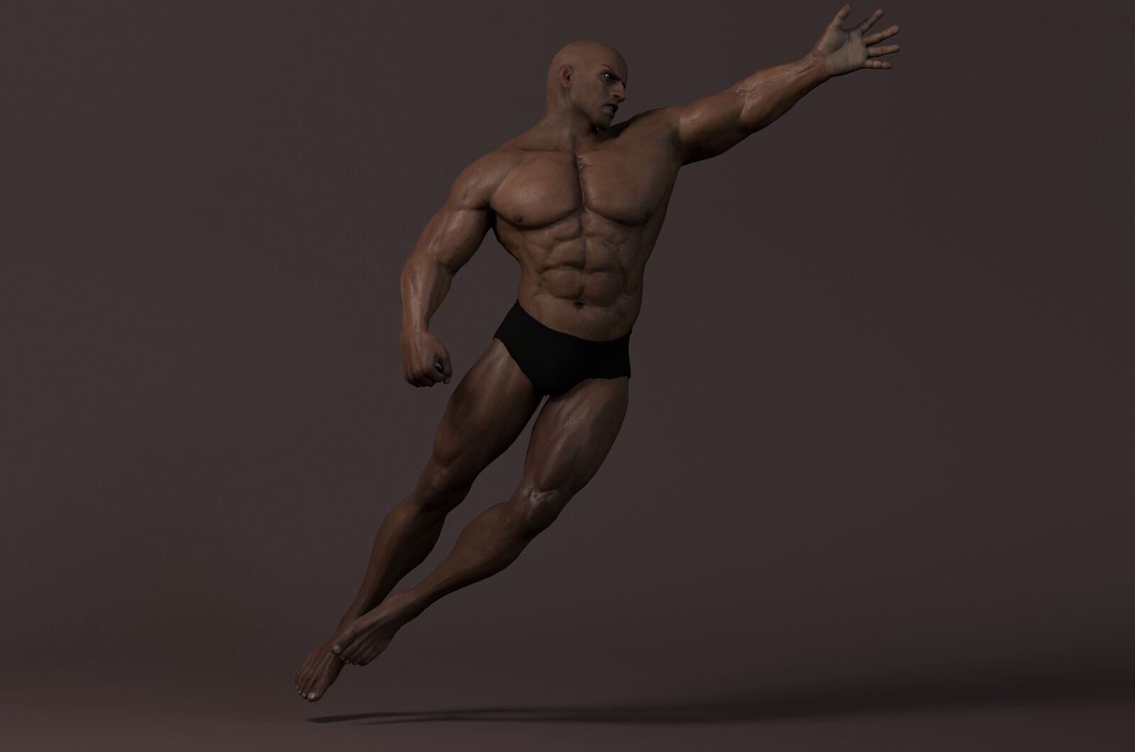 Male Base Muscle Rig Low-poly 3D model_6