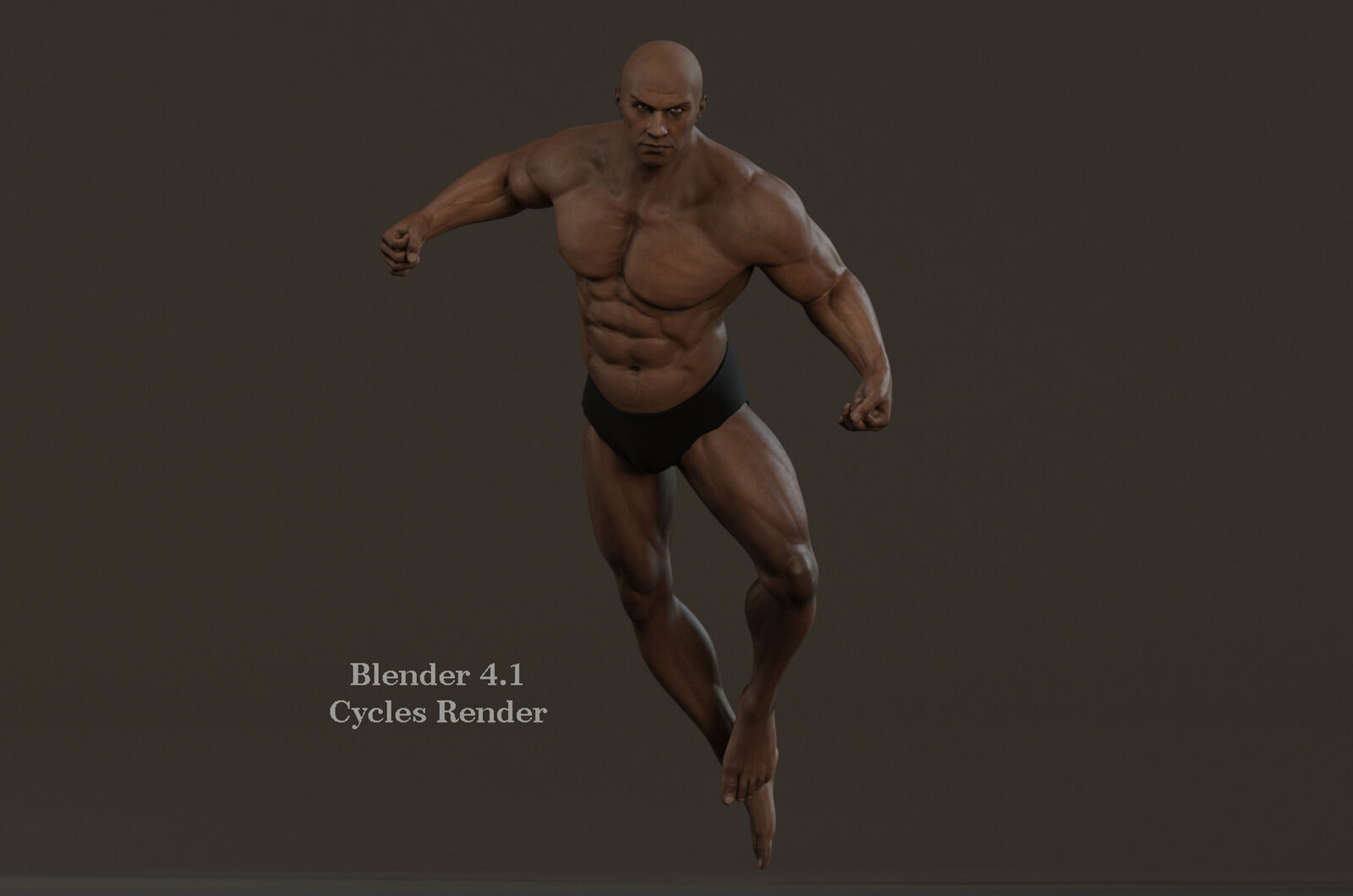 Male Base Muscle Rig Low-poly 3D model_11