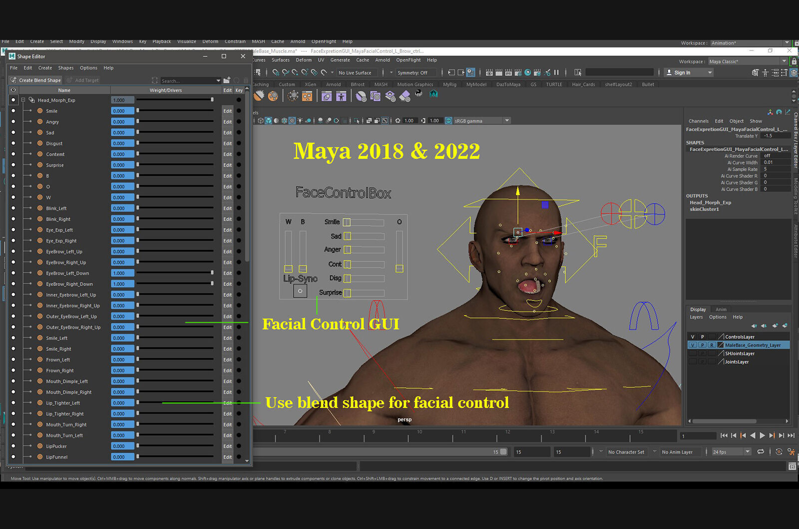 Male Base Muscle Rig Low-poly 3D model_27