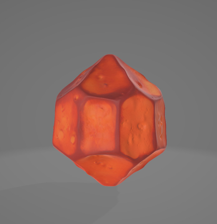 Glowing Geometric Crystal 3D Model - Stylized with Rough Edges Low-poly 3D model_9
