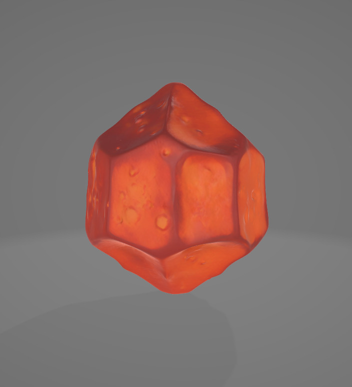 Glowing Geometric Crystal 3D Model - Stylized with Rough Edges Low-poly 3D model_8