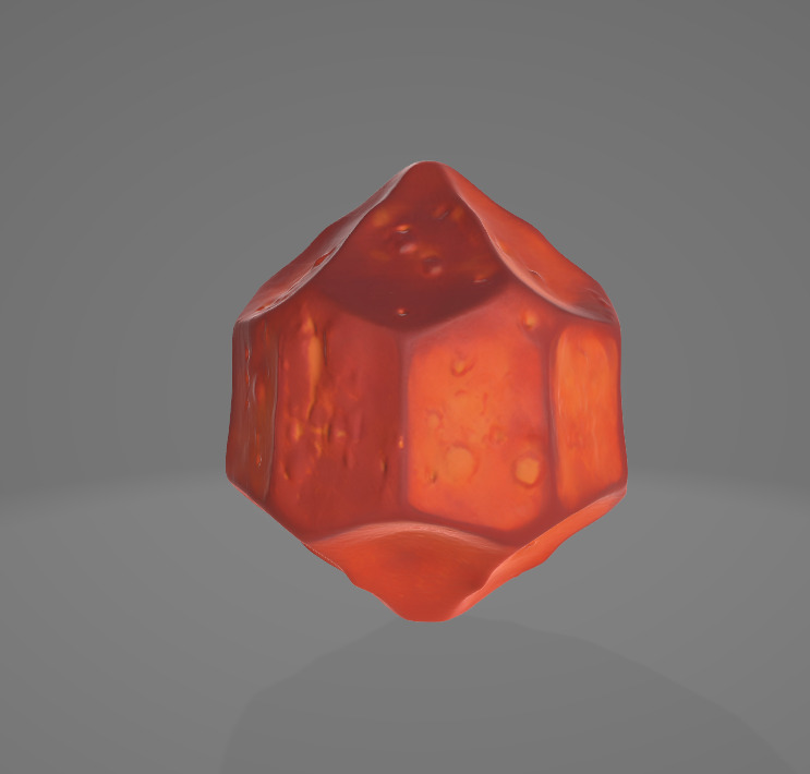 Glowing Geometric Crystal 3D Model - Stylized with Rough Edges Low-poly 3D model_7